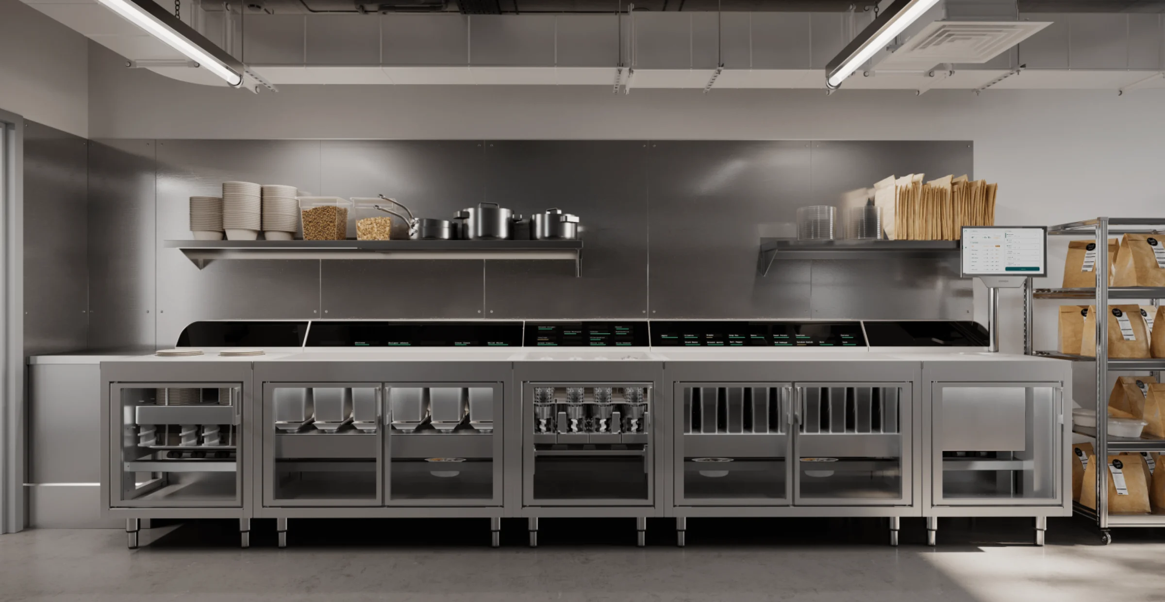 KDS — makeline floor (orders + ingredient state)